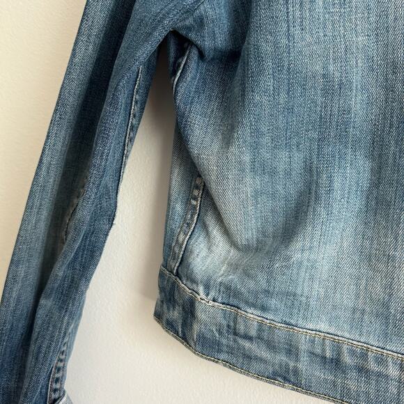 Citizen Of Humanity Snap Front Cropped Denim Jacket Blue S - Picture 6 of 6